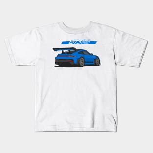 Rear car 911 gt3 rs blue Kids T-Shirt